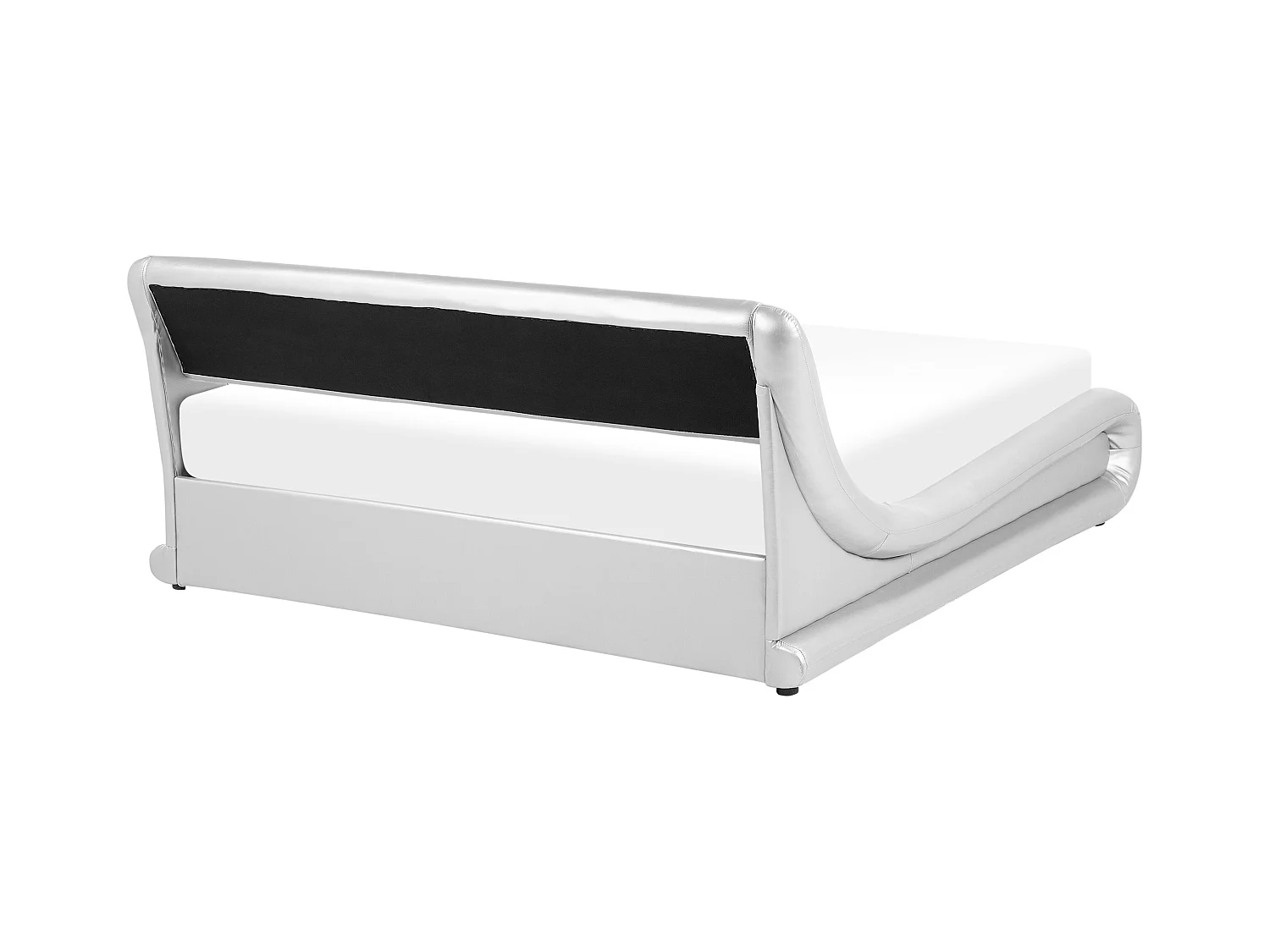 Lit ottoman Cuir PU AVIGNON 160 x 200 cm Argenté