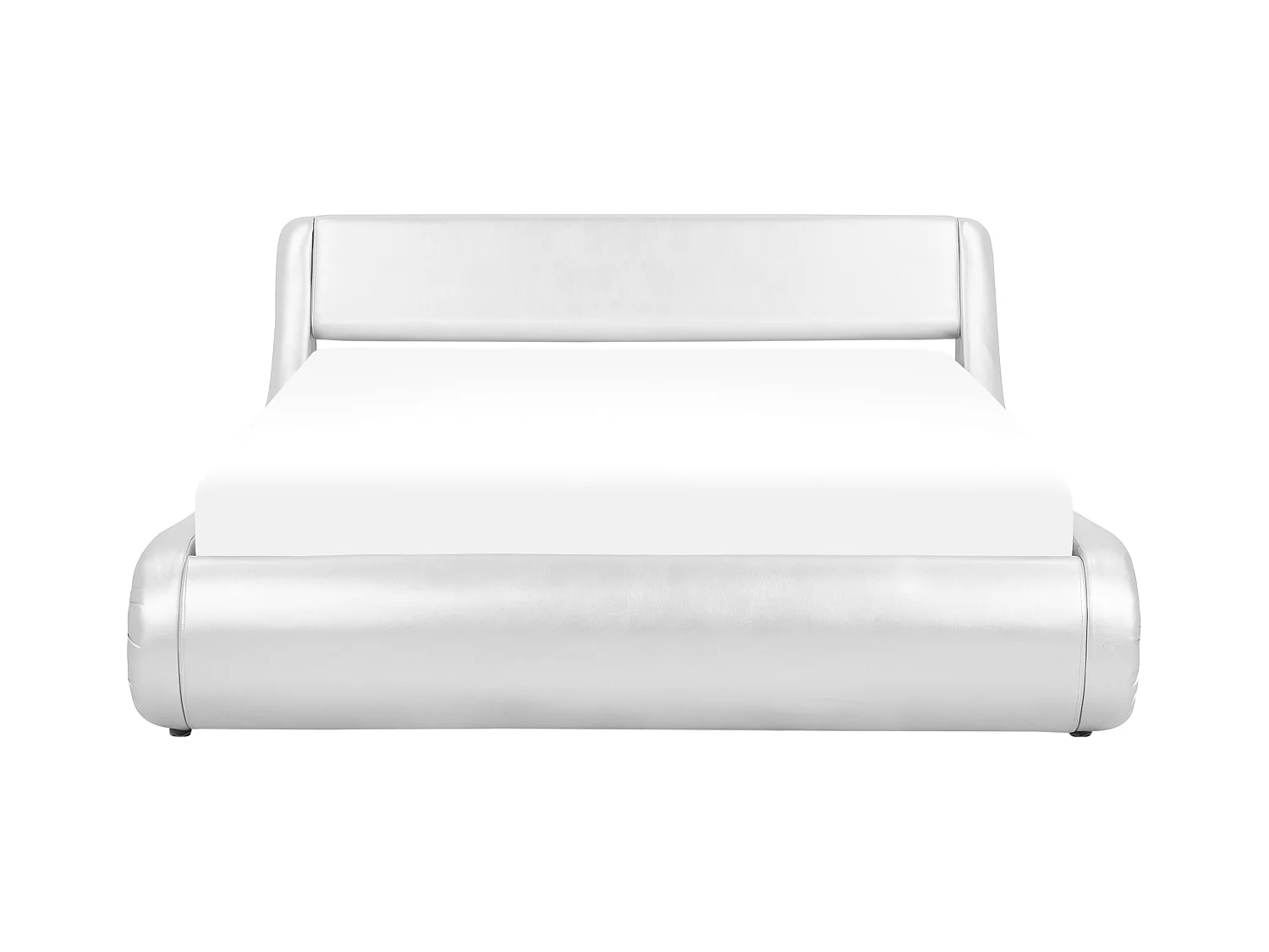 Lit ottoman Cuir PU AVIGNON 160 x 200 cm Argenté
