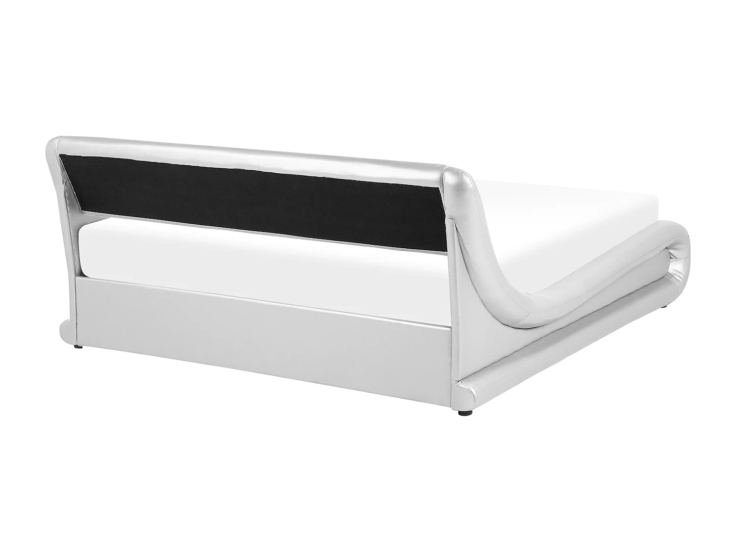 Modernes Bett aus Kunstleder in Silber 160 x 200 cm mit Bettkasen Avignon