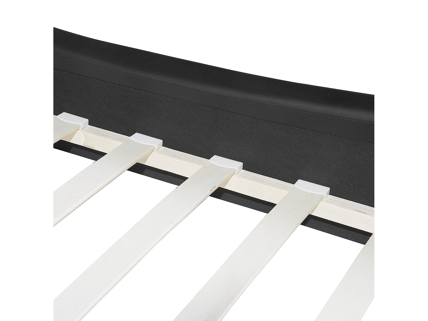 Lit japonais en cuir PU noir mat 180 x 200 cm AVIGNON