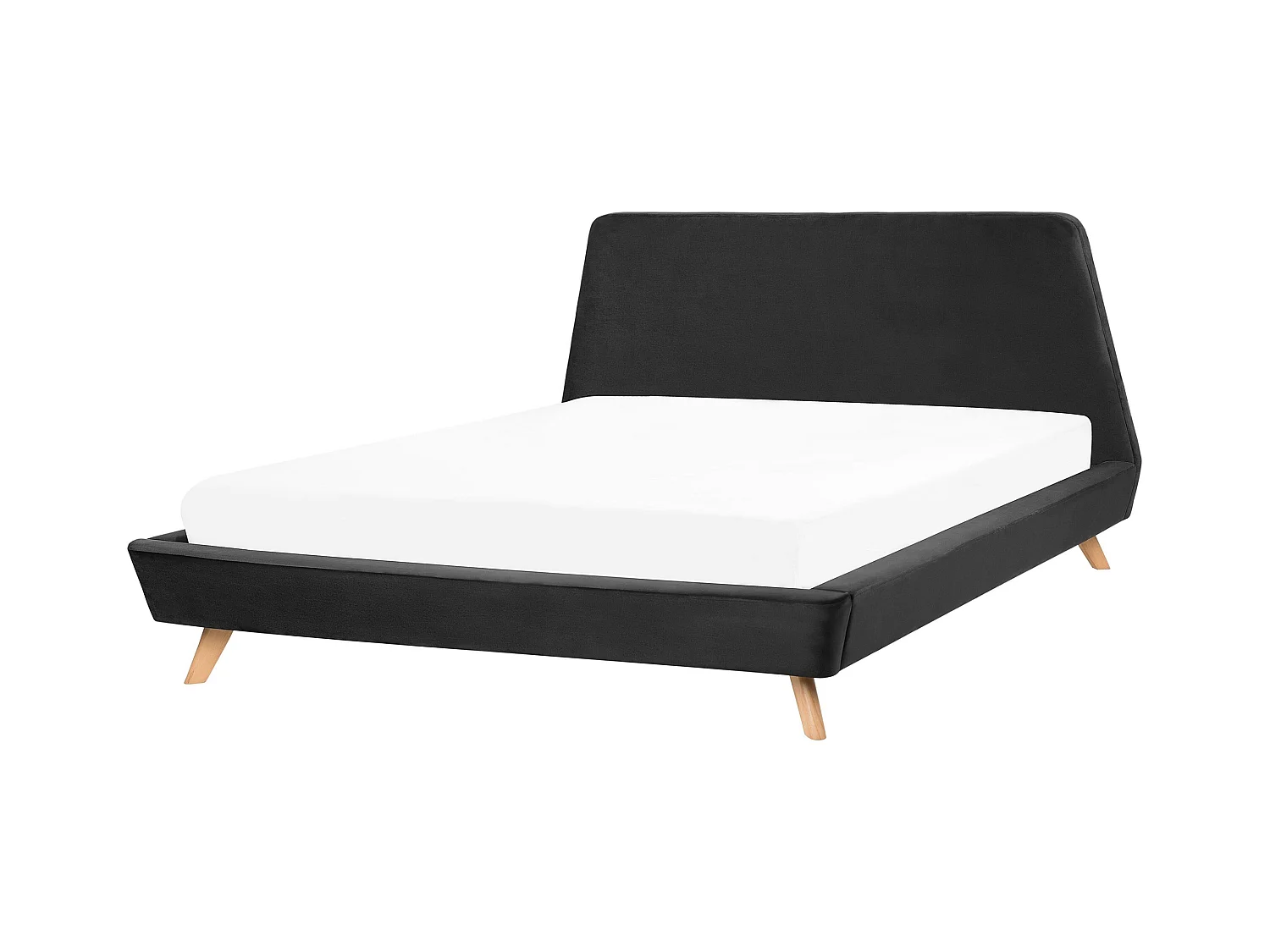 Lit avec sommier Velours VIENNE 180 x 200 cm Noir