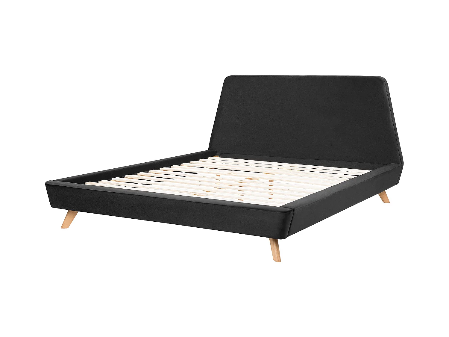 Lit avec sommier Velours VIENNE 180 x 200 cm Noir