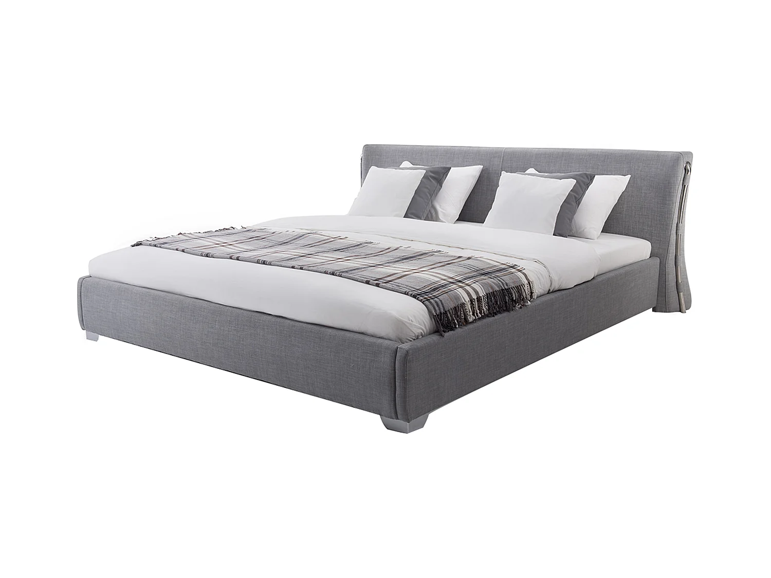 Lit avec sommier Tissu PARIS 180 x 200 cm Gris