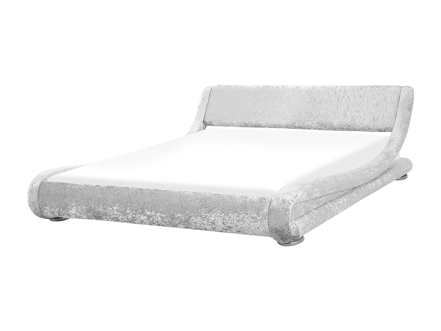 Lit japonais en velours argenté 160 x 200 cm AVIGNON