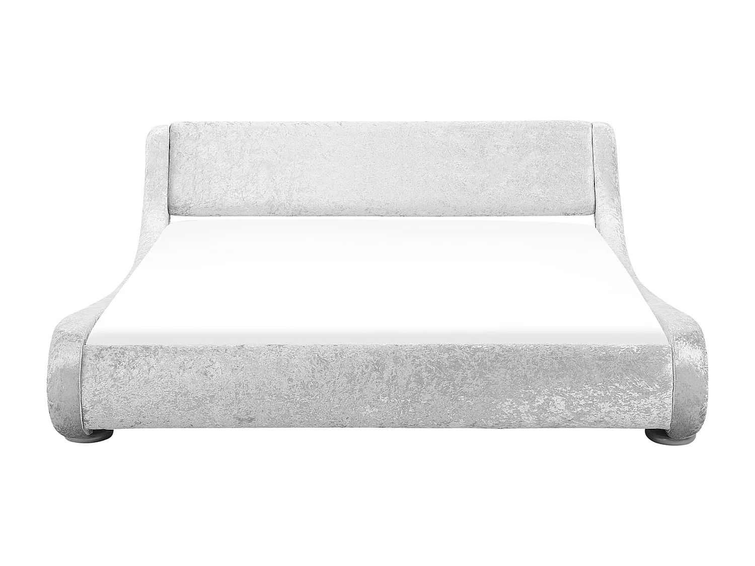 Lit japonais en velours argenté 160 x 200 cm AVIGNON