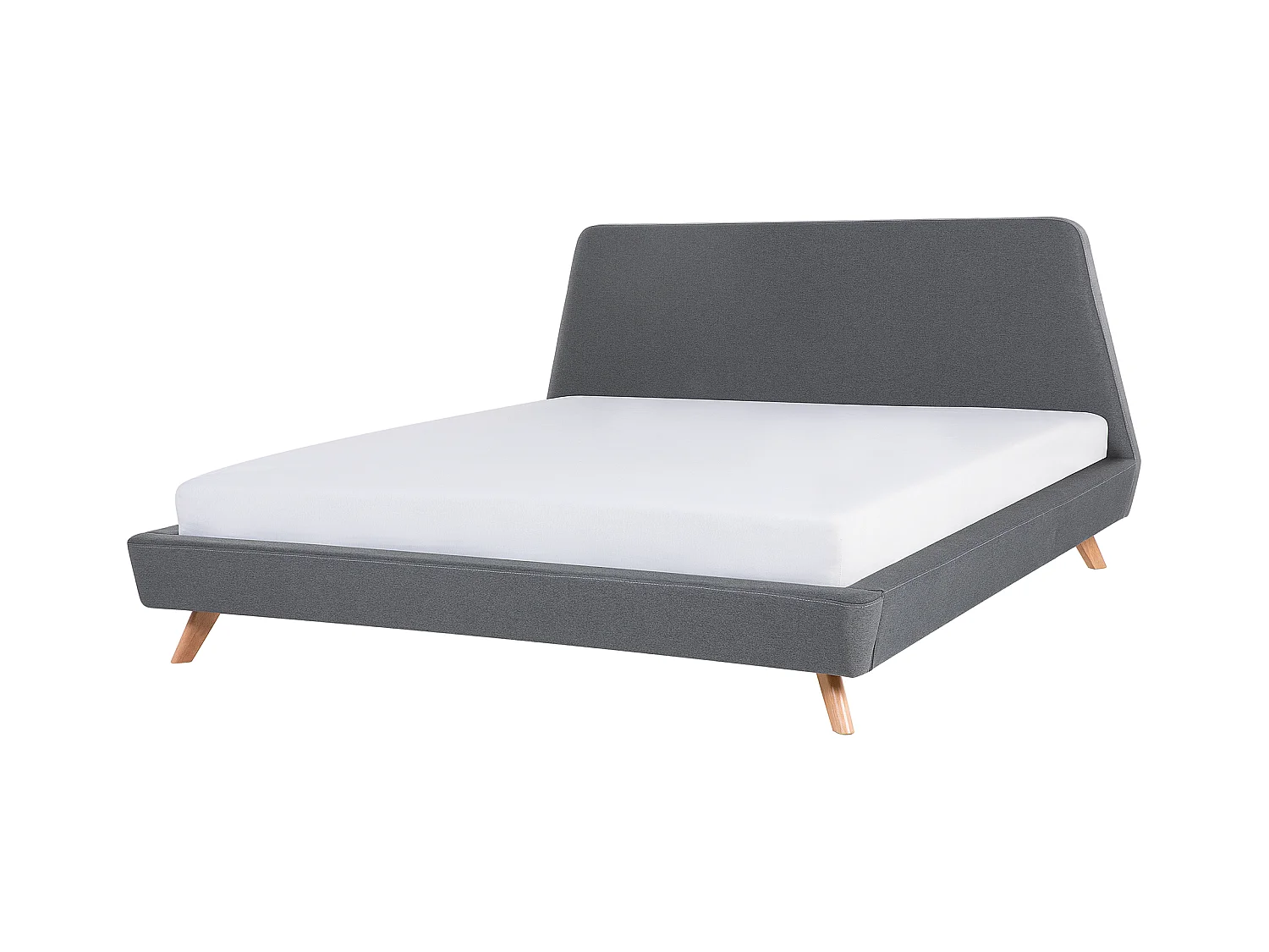 Polsterbett Leinenoptik grau Lattenrost 180 x 200 cm Vienne