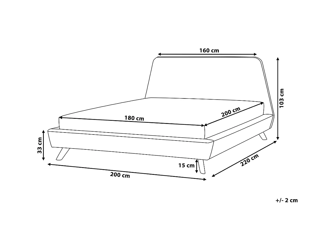 Polsterbett Leinenoptik grau Lattenrost 180 x 200 cm Vienne