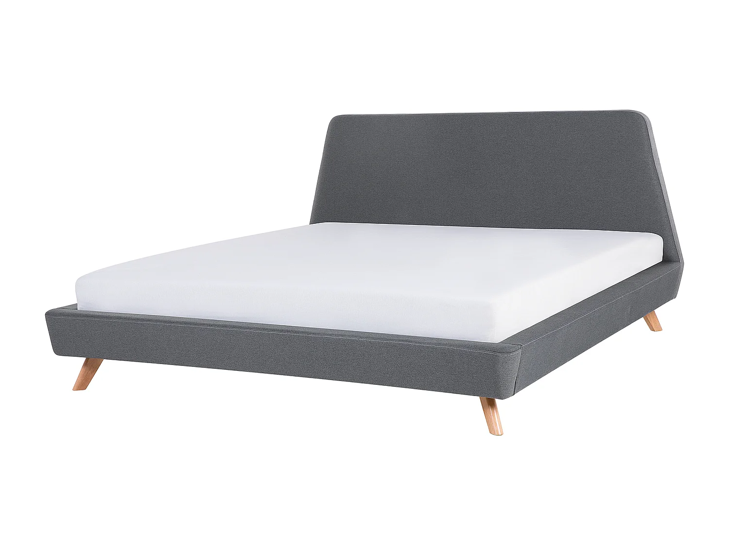 Lit avec sommier Tissu VIENNE 180 x 200 cm Gris