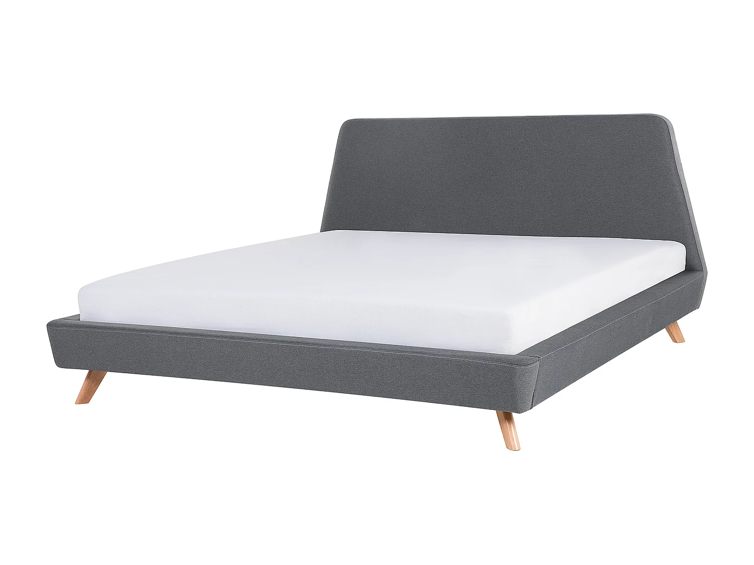 Bett mit Lattenrost Stoff VIENNE 180 x 200 cm Grau