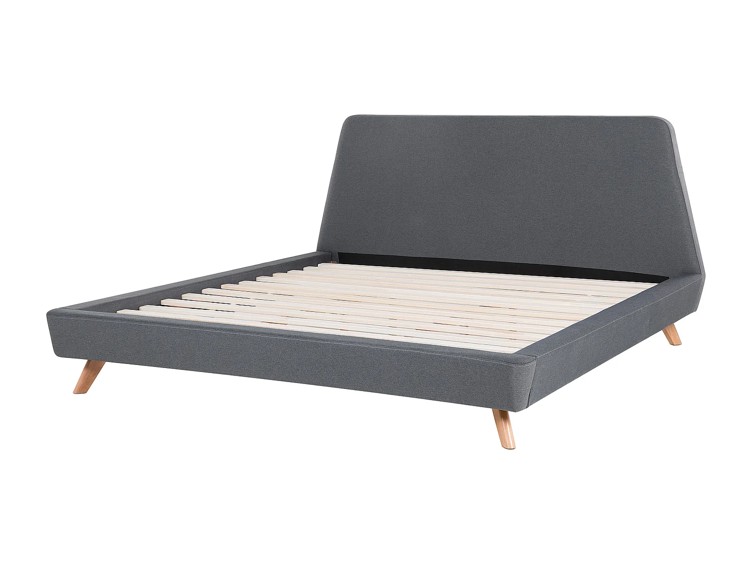 Bett mit Lattenrost Stoff VIENNE 180 x 200 cm Grau