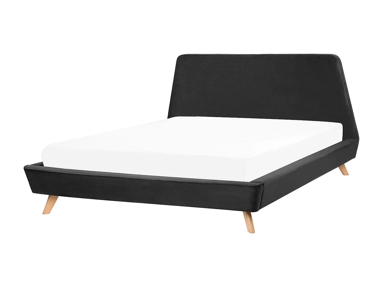 Lit avec sommier Velours VIENNE 160 x 200 cm Noir
