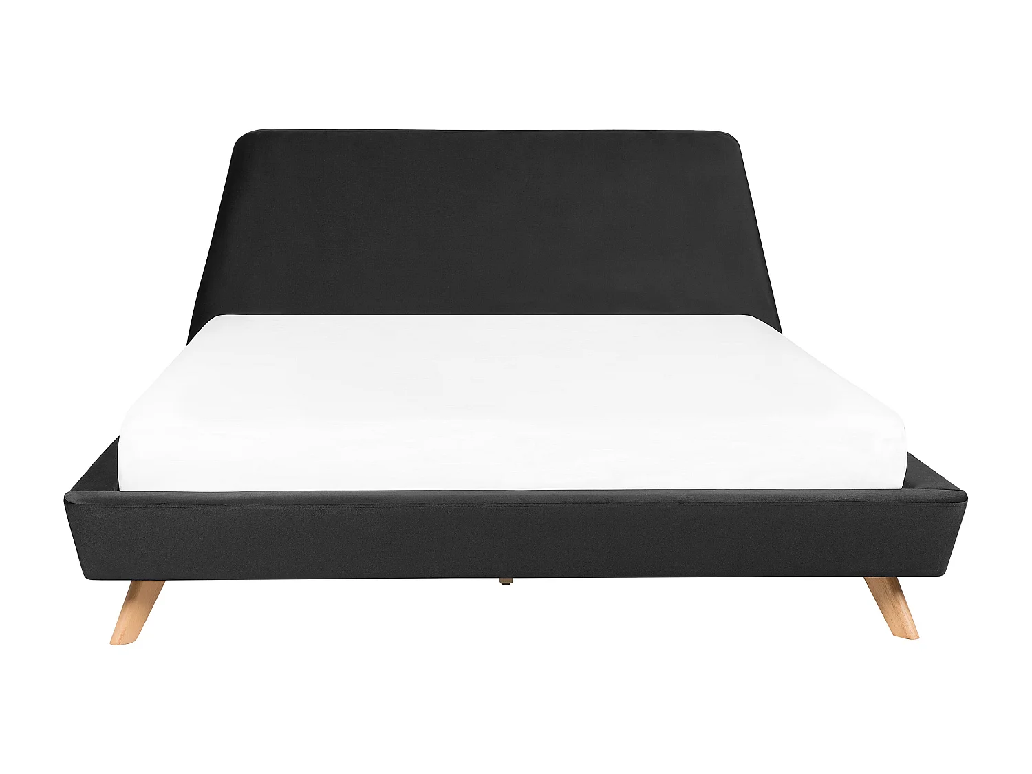 Lit avec sommier Velours VIENNE 160 x 200 cm Noir