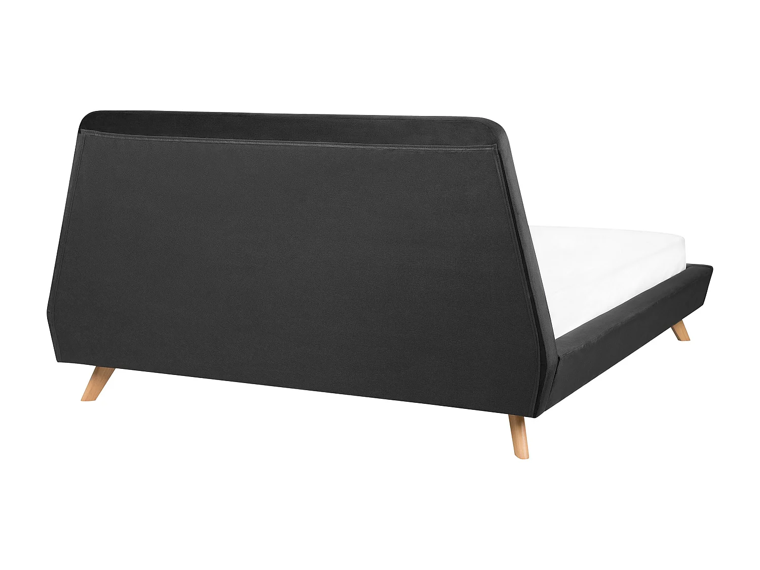 Lit avec sommier Velours VIENNE 160 x 200 cm Noir