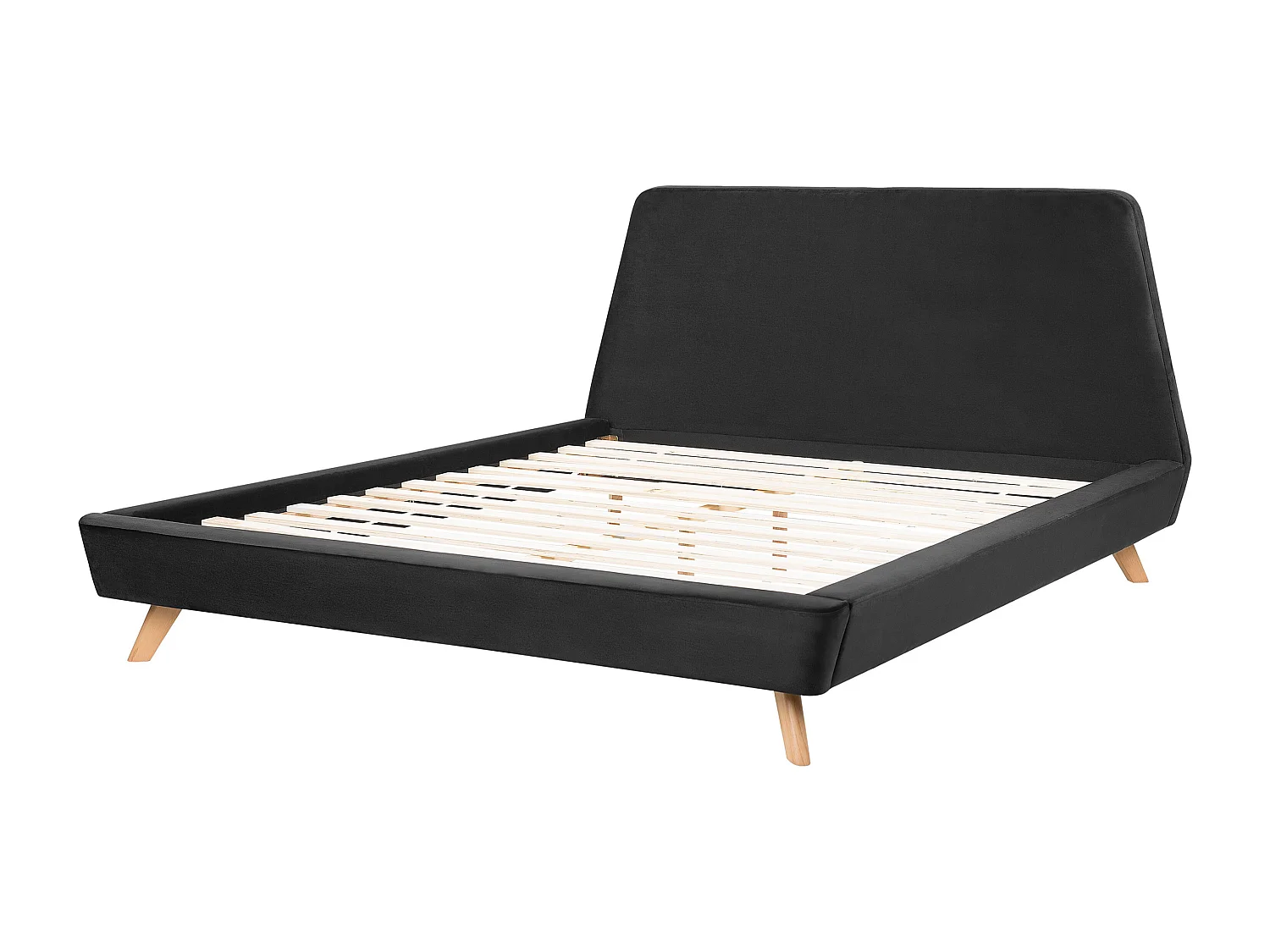 Bed Fluweel VIENNE 160 x 200 cm Zwart