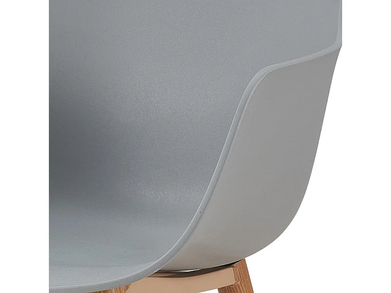 ANDREA-Set di 2 sedie grigio e effetto legno