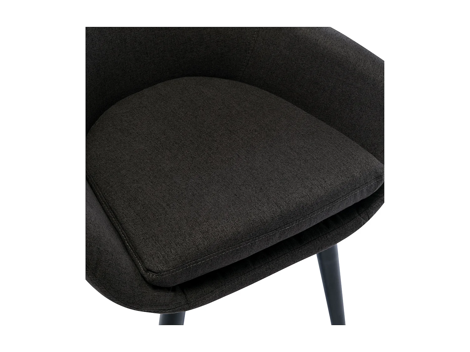 CANCUN - Chaise scandinave tissu gris anthracite pieds métal noir(x2)