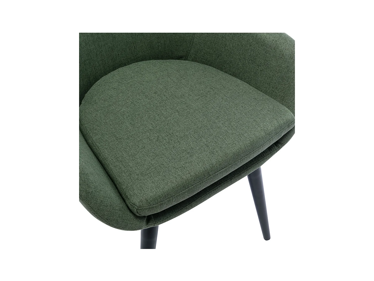 CANCUN-Sedia scandinava tessuto verde bosco gambe metallo nero (x2)