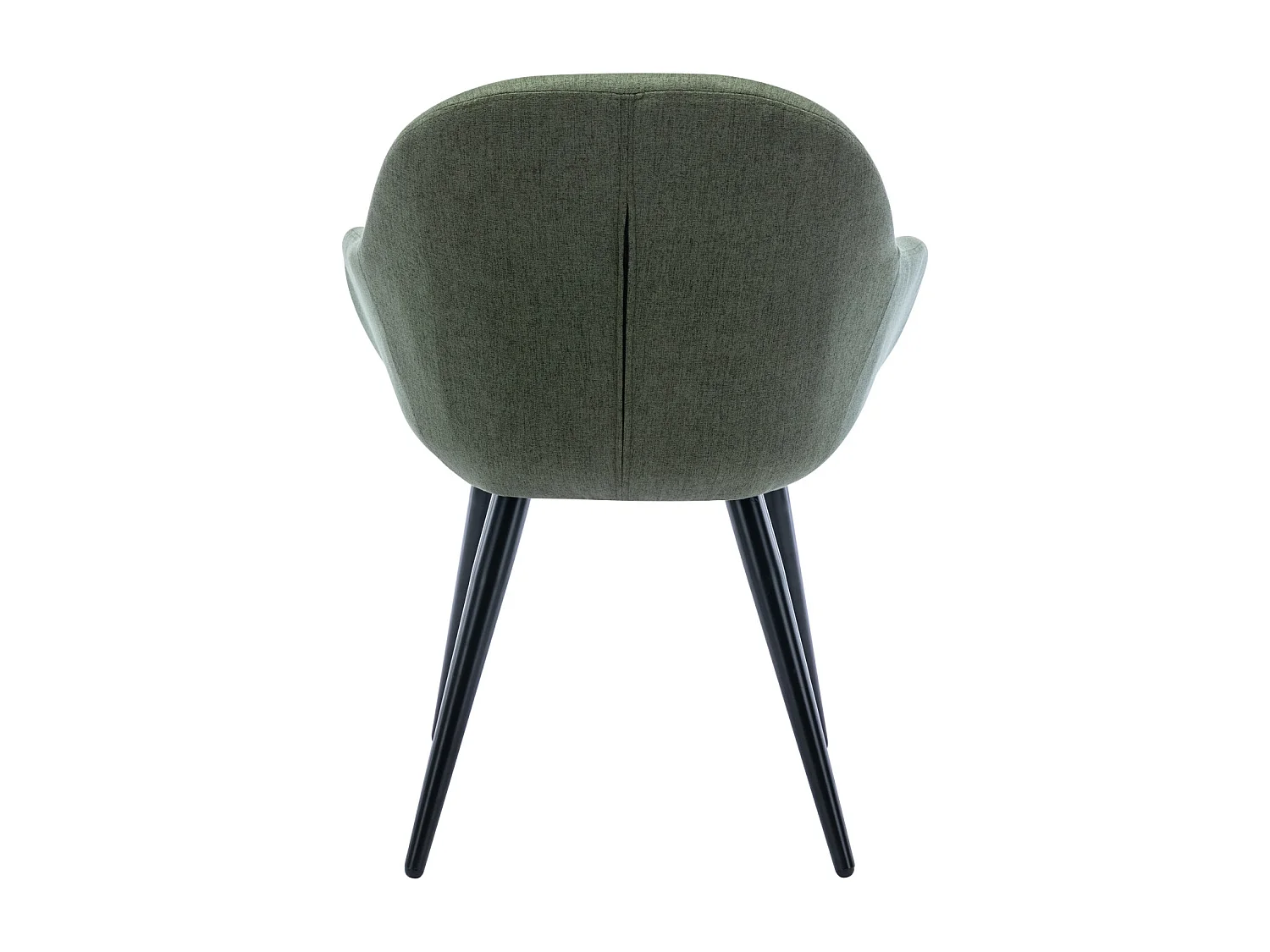 CANCUN-Sedia scandinava tessuto verde bosco gambe metallo nero (x2)