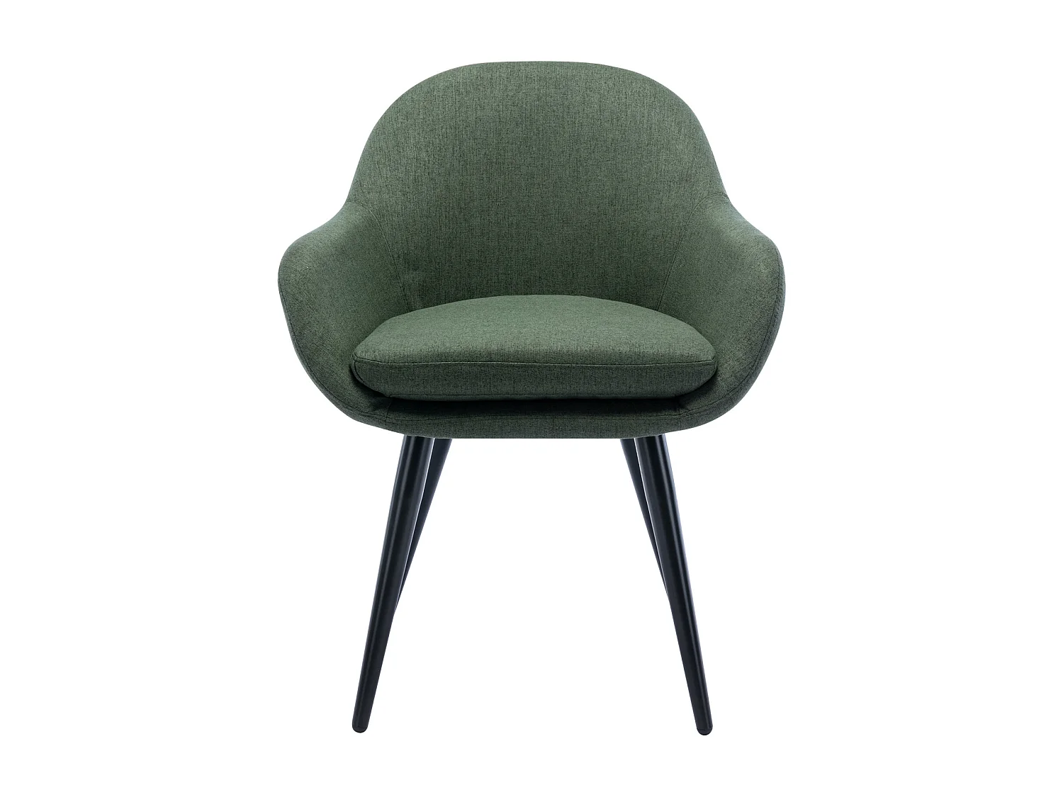 CANCUN-Sedia scandinava tessuto verde bosco gambe metallo nero (x2)