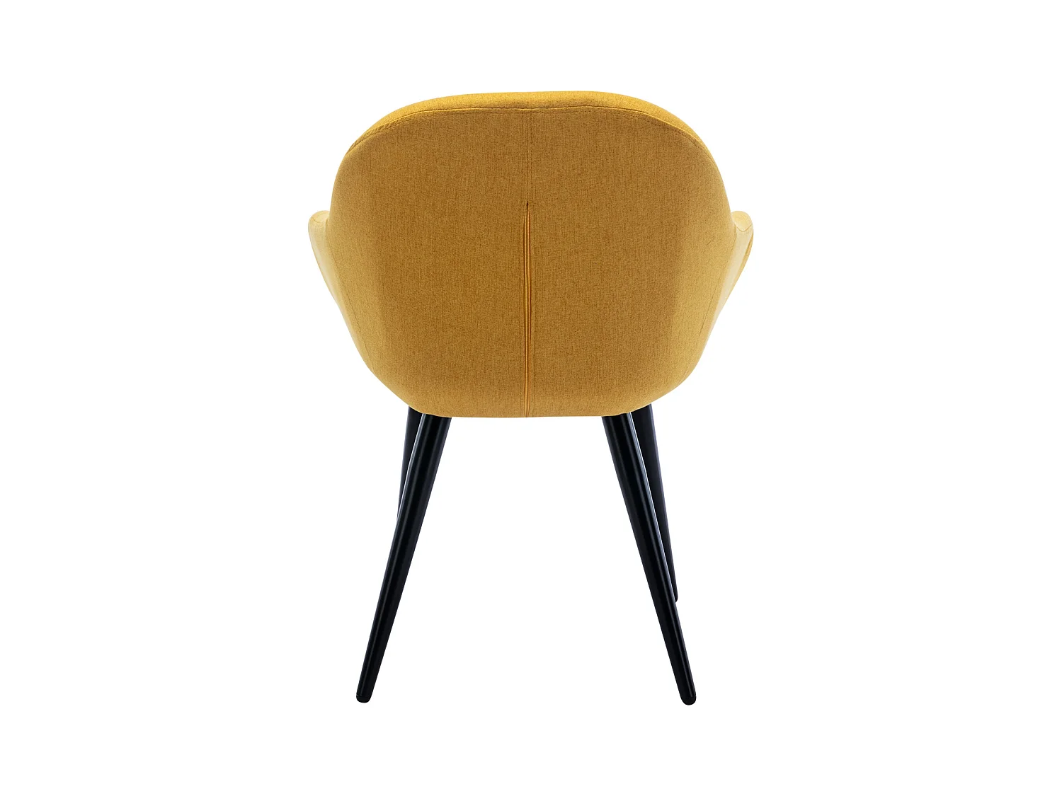 CANCUN-Sedia scandinava tessuto curry gambe metallo nero (x2)