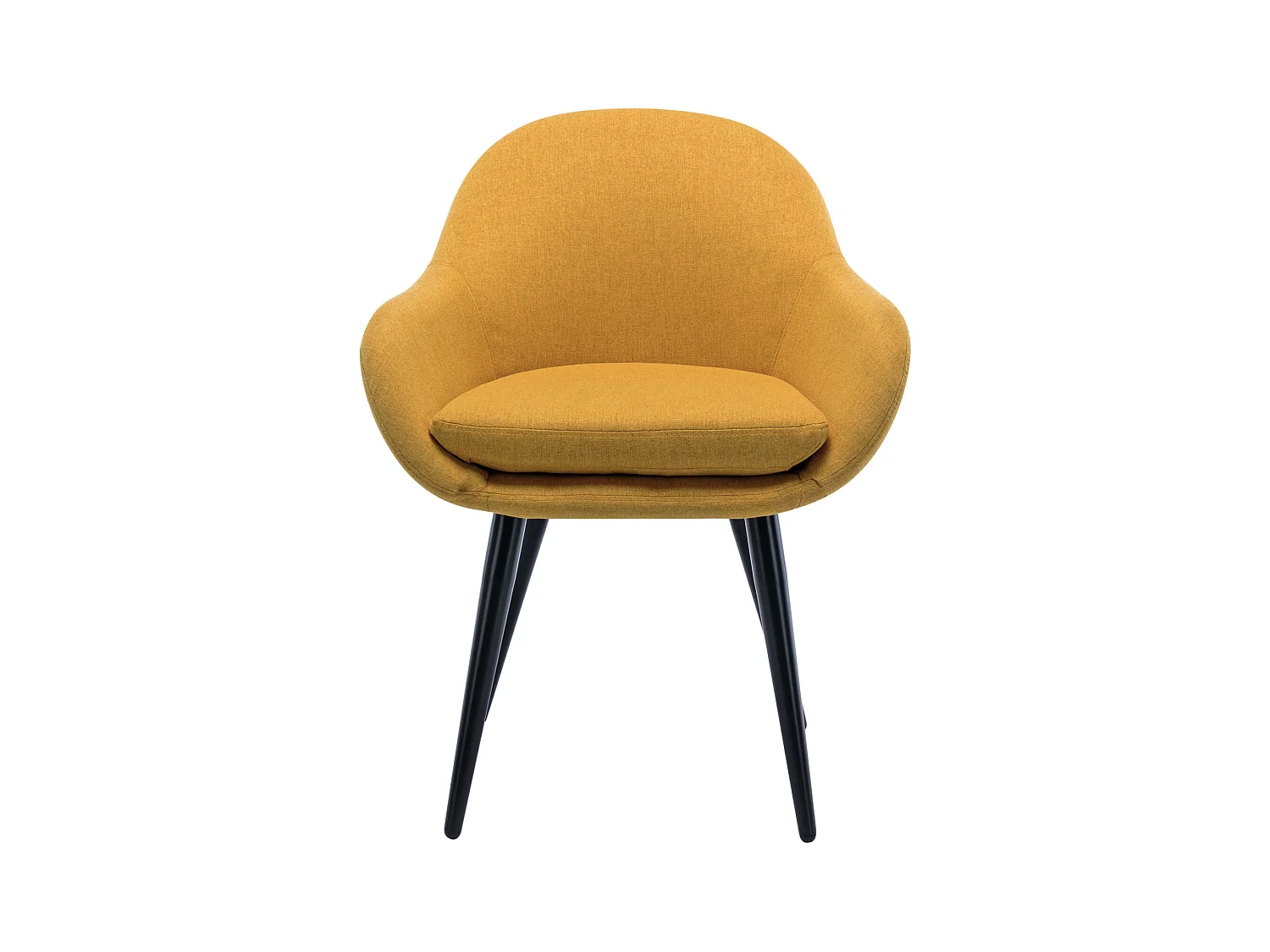 CANCUN-Sedia scandinava tessuto curry gambe metallo nero (x2)