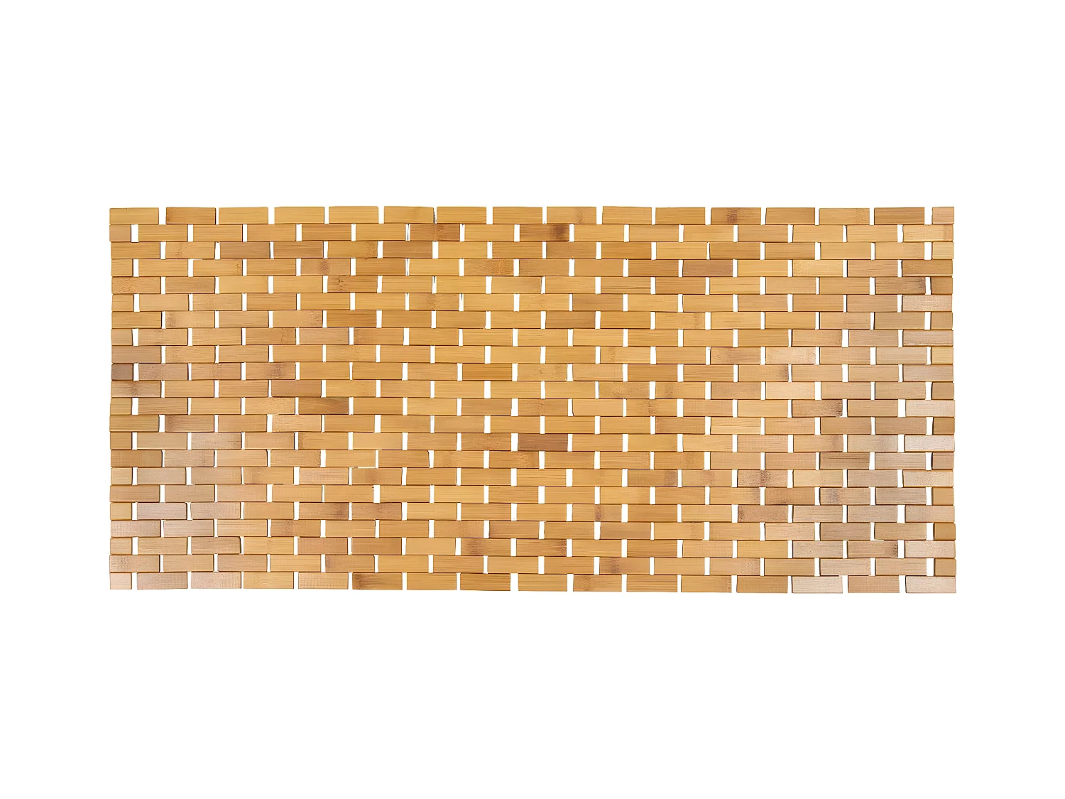 Tapis Caillebotis en Bambou antidérapant 45 x 100 cm Naturel