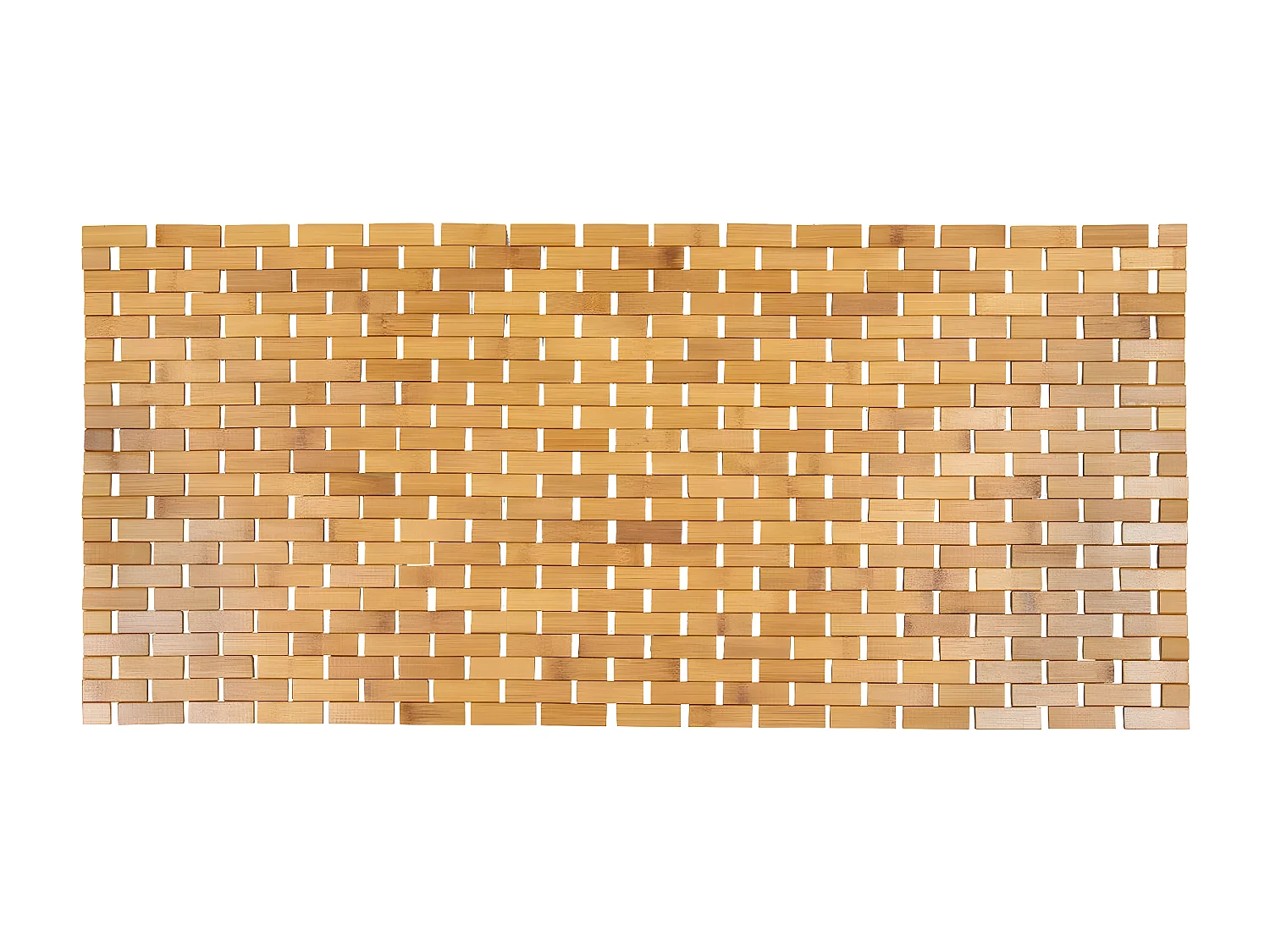 Tapis Caillebotis en Bambou antidérapant 45 x 100 cm Naturel