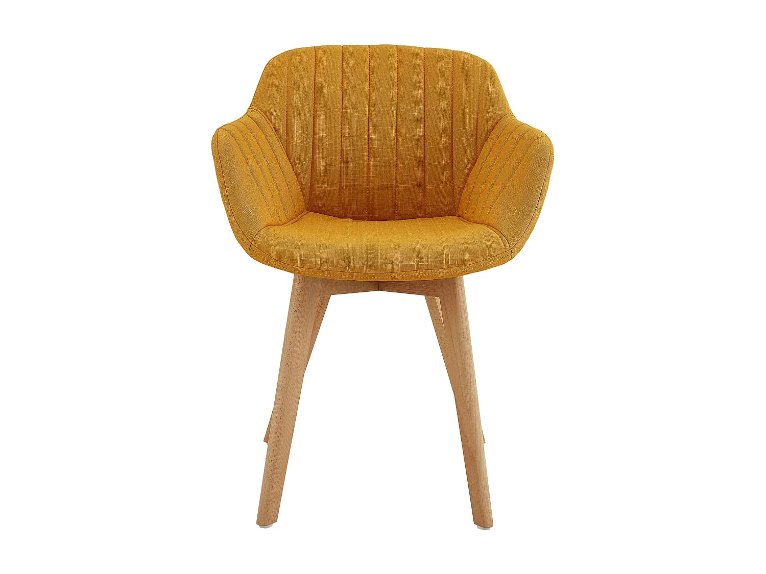 STEFFY - Sedia scandinava tessuto curry gambe faggio (x2)