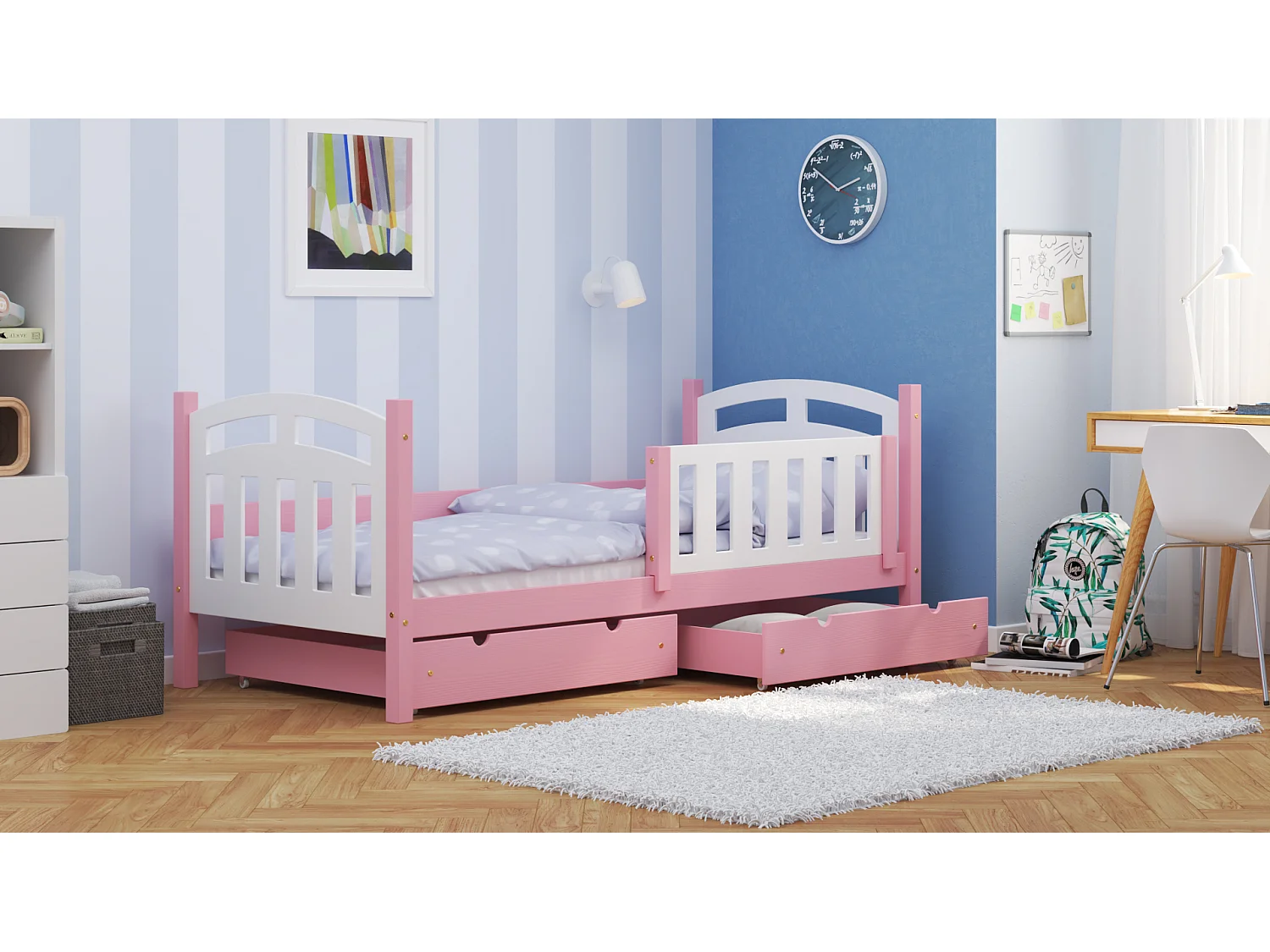 Lit simple en pin massif 190x90 Rosa