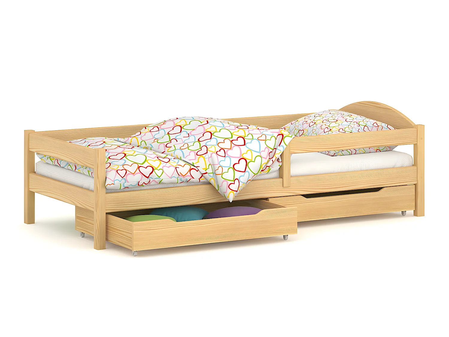 Lit simple en pin massif 180x80 Naturel