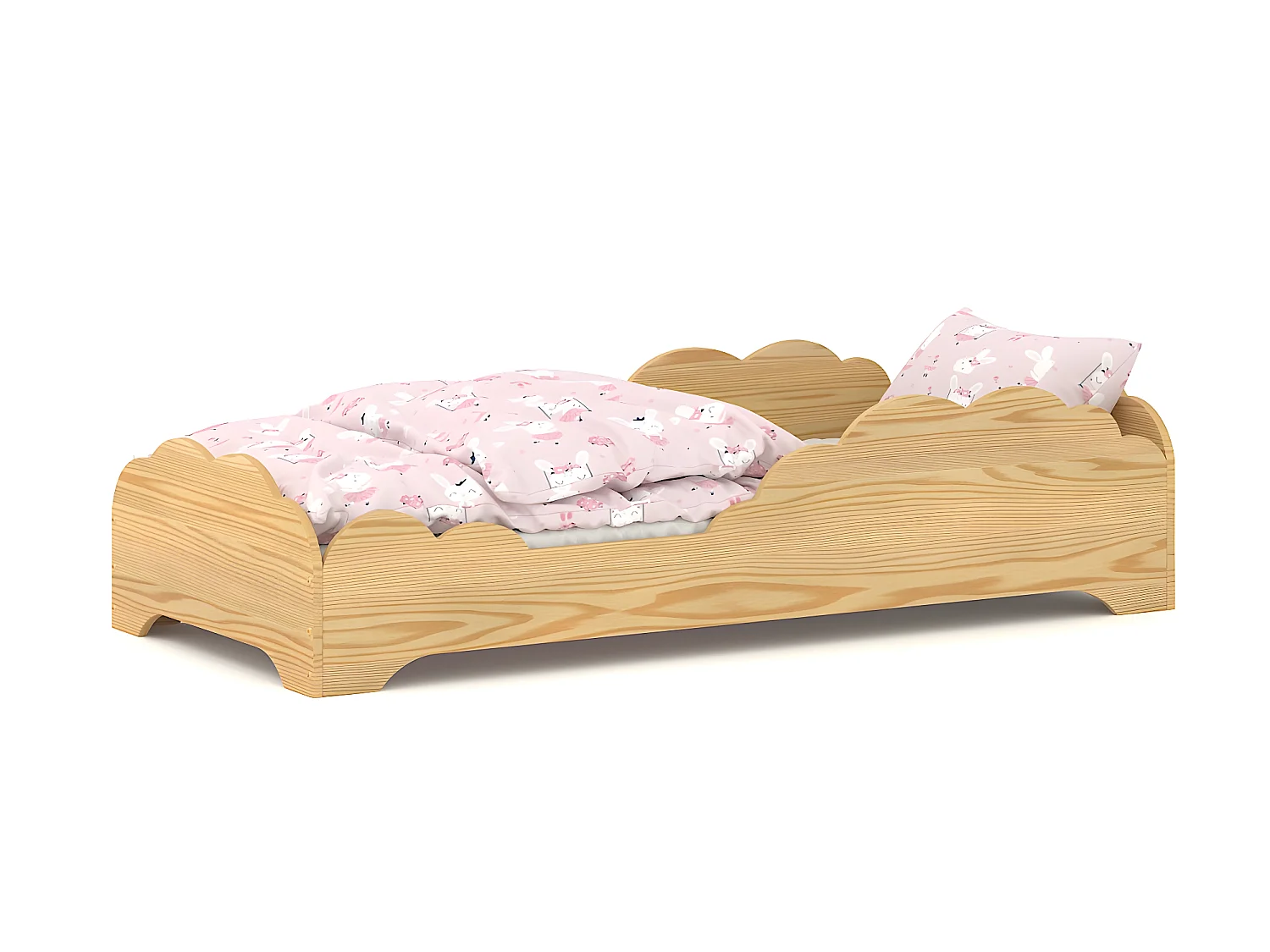 Lit simple en pin massif 180x80 Naturel