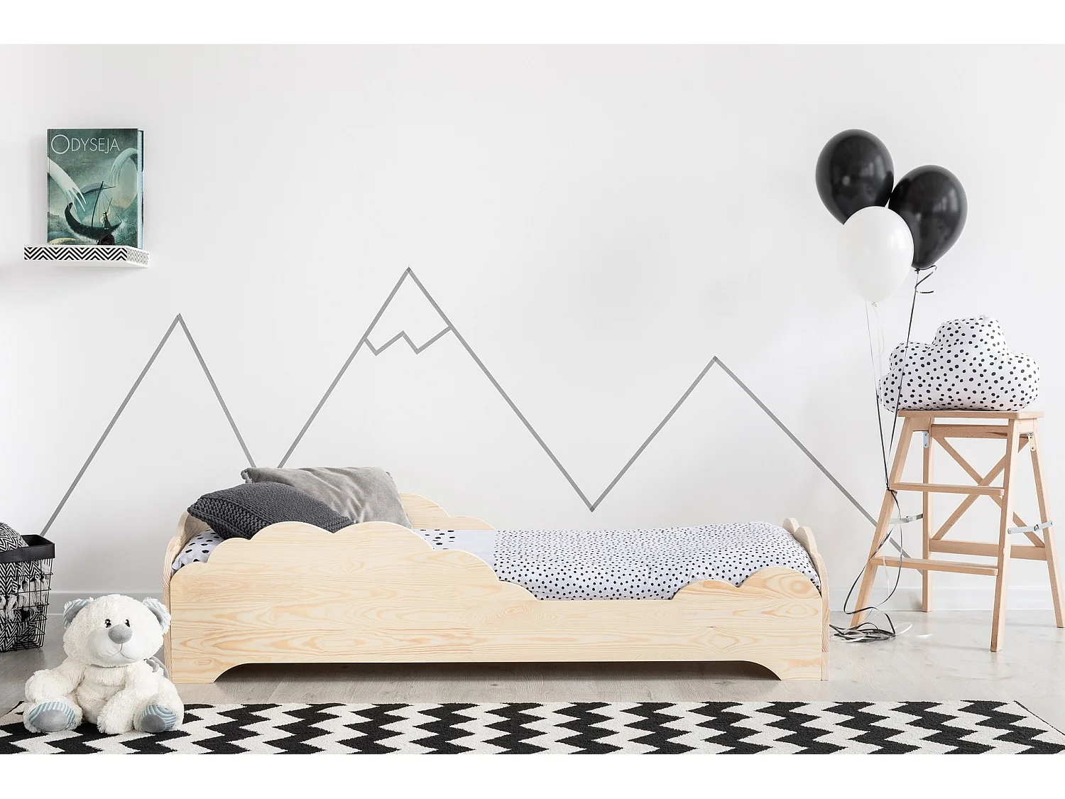 Lit simple en pin massif 180x80 Naturel