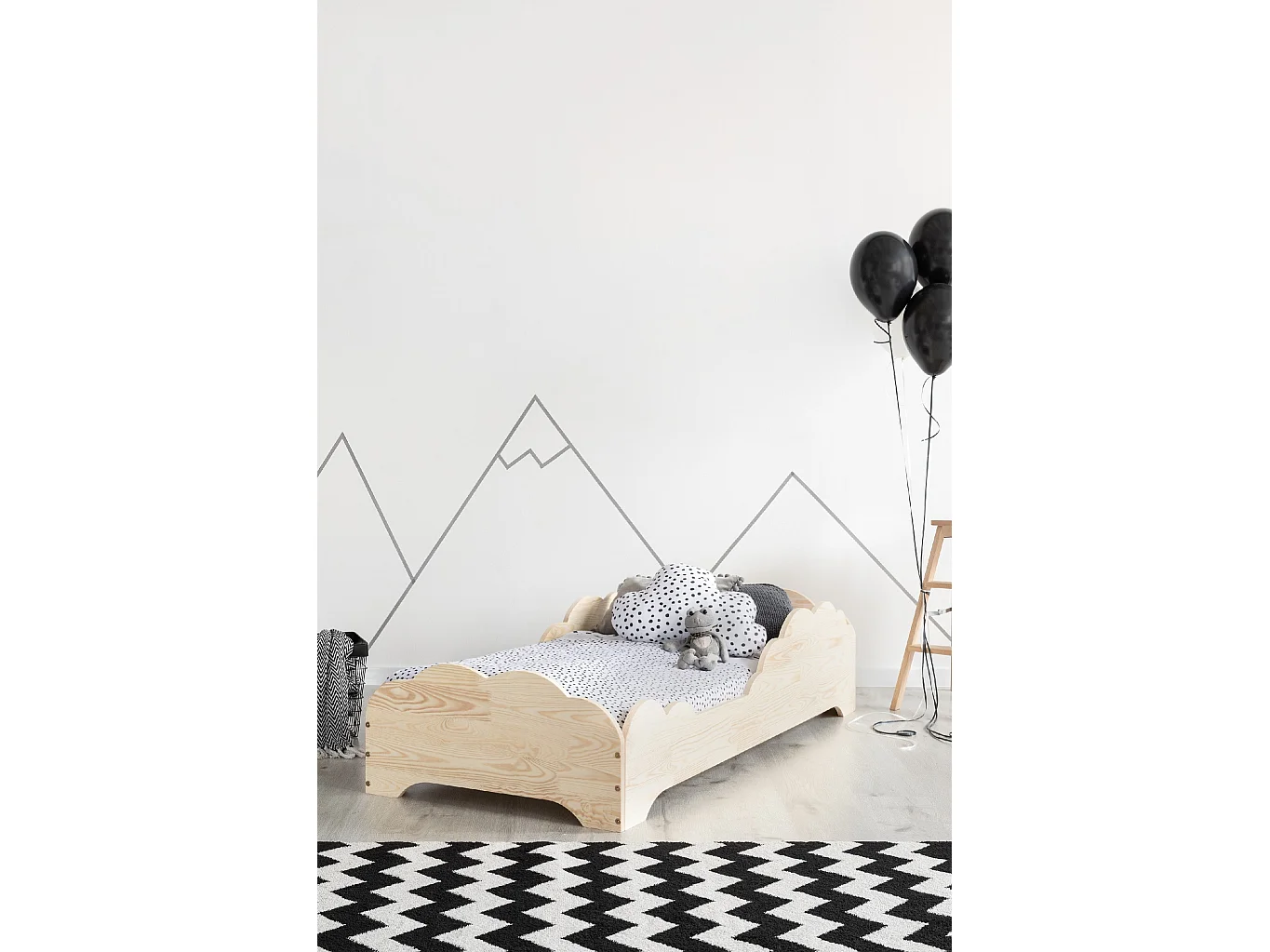 Lit simple en pin massif 180x80 Naturel