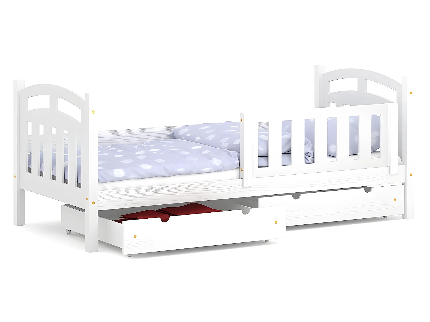 Lit simple en pin massif 190x90 Blanc