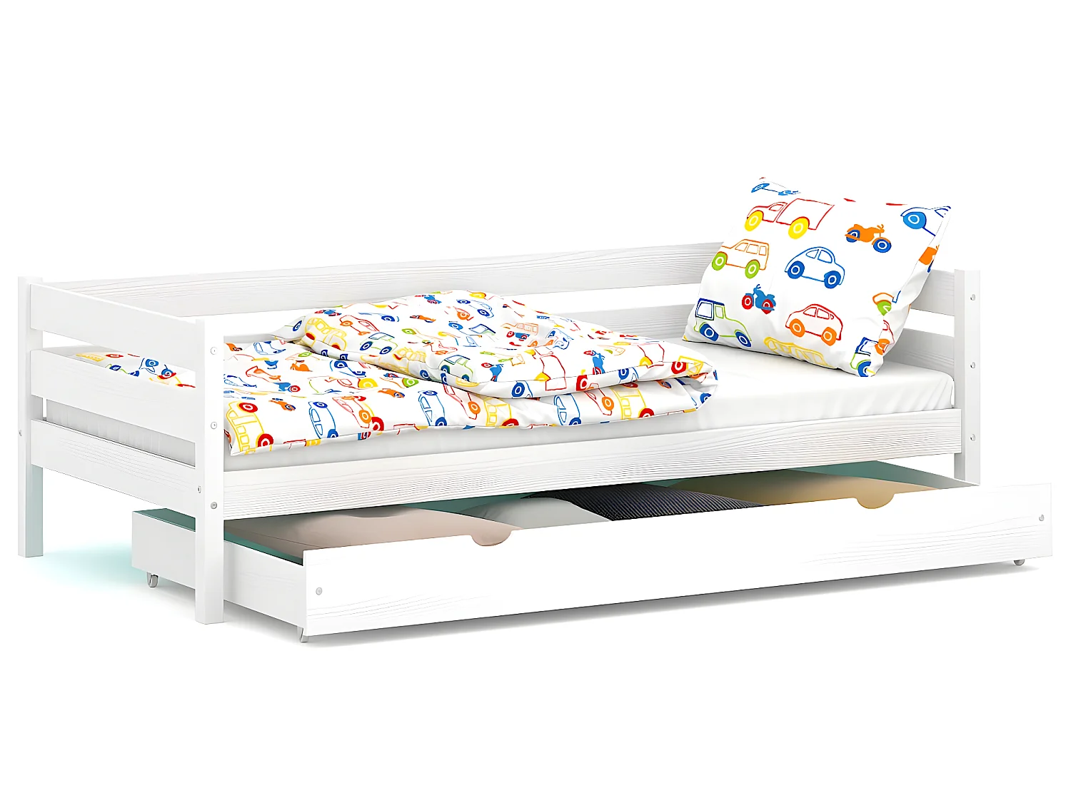 Lit simple en pin massif 190x80 Blanc