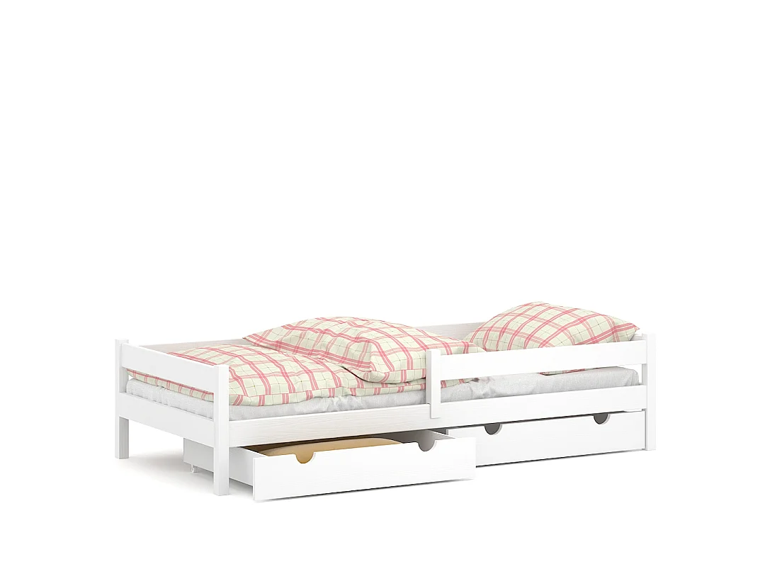 Lit simple en pin massif 200x90 Blanc