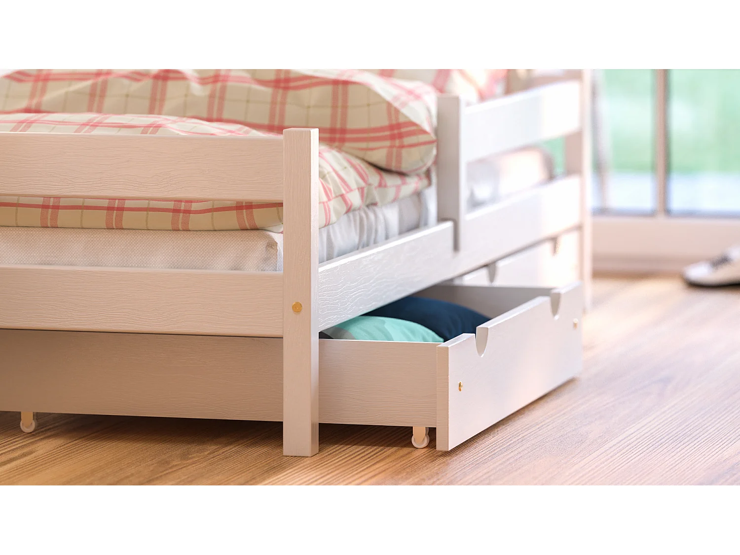 Lit simple en pin massif 200x90 Blanc