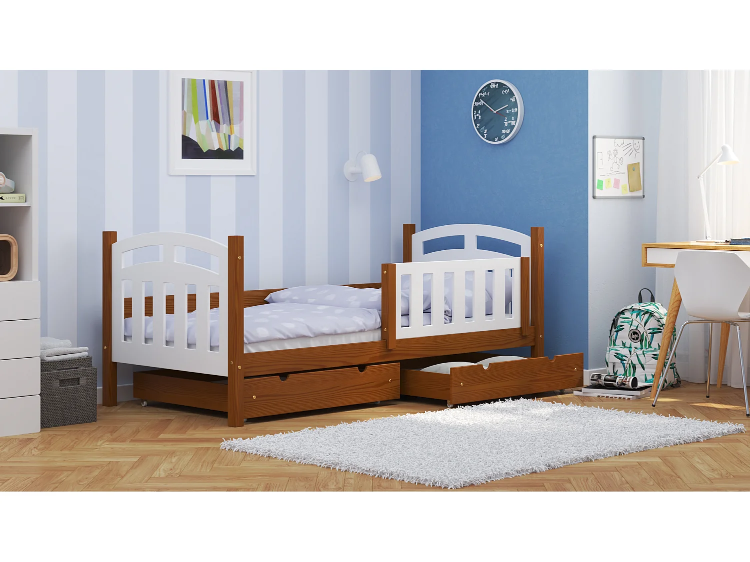 Lit simple en bois de pin massif 190x90 Alder