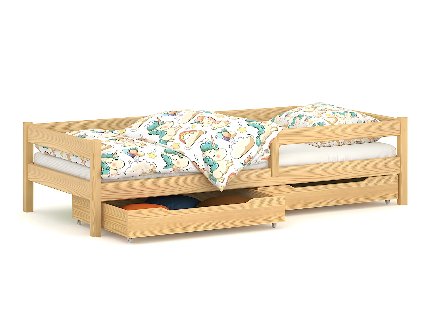 Lit simple en pin massif 180x80 Naturel