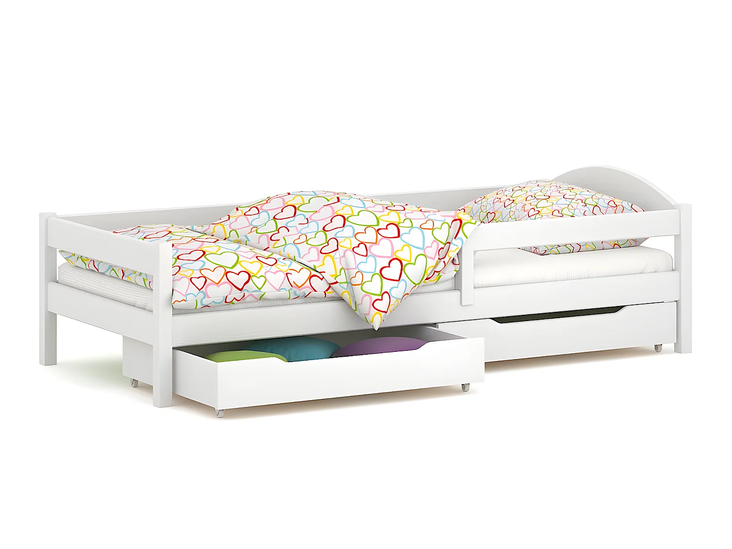 Lit simple en pin massif 180x80 Blanc