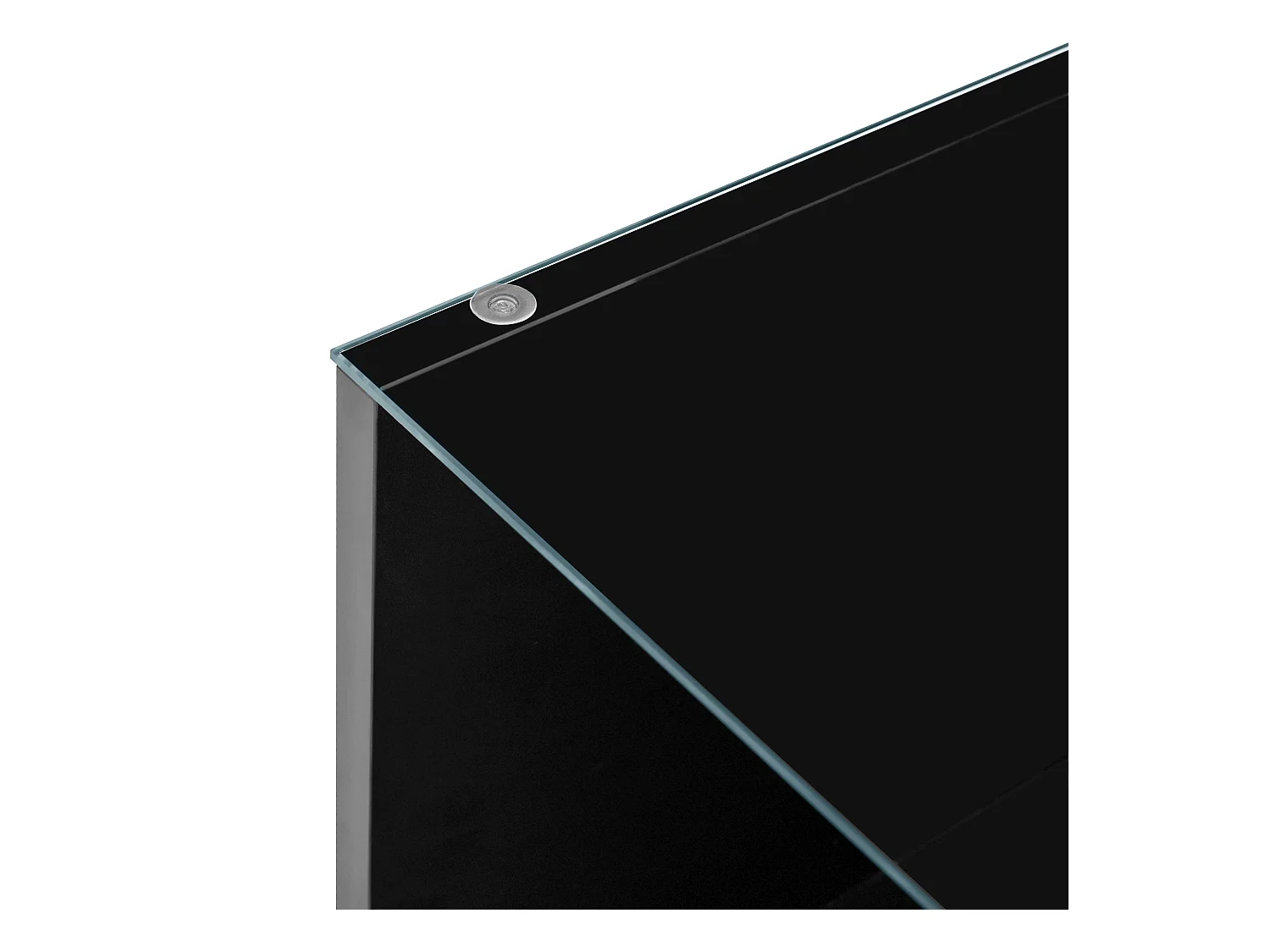 Table basse noir - Table basse avec éclairage LED et 2 tiroirs - plateau en verre