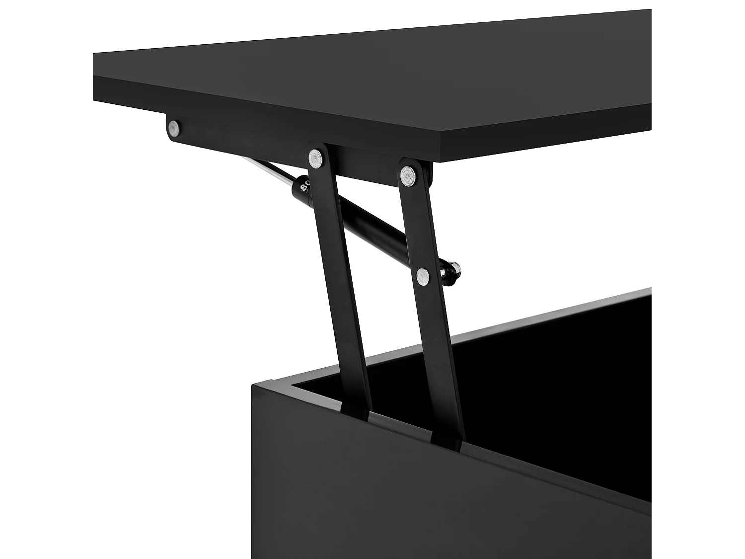 Table basse avec éclairage LED - Table basse avec hauteur réglable et un tiroir - rangement ouvert - noir