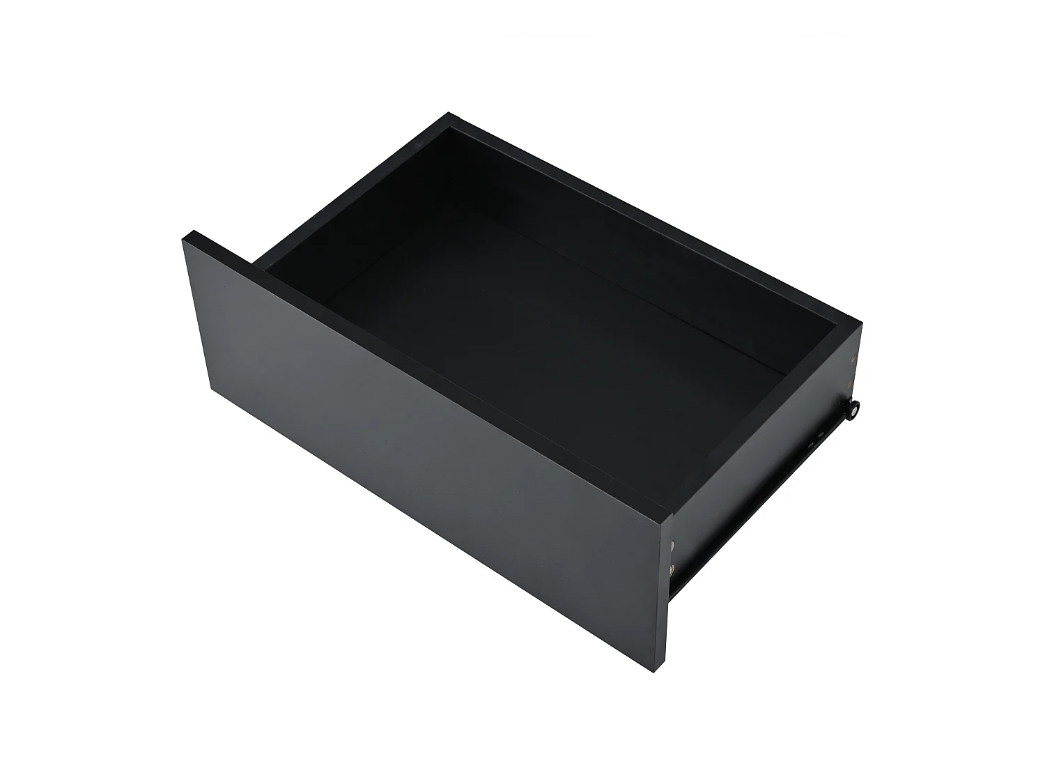 Table basse rectangulaire - Table basse avec éclairage LED et 2 tiroirs - plateau en verre - noir