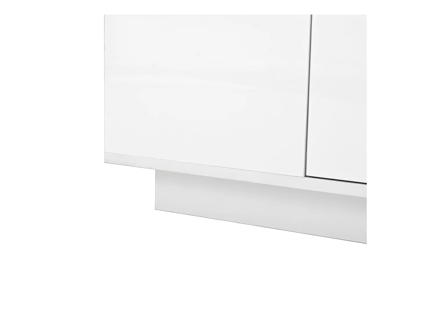 Table basse blanche - Table basse avec éclairage LED et 2 tiroirs - plateau en verre