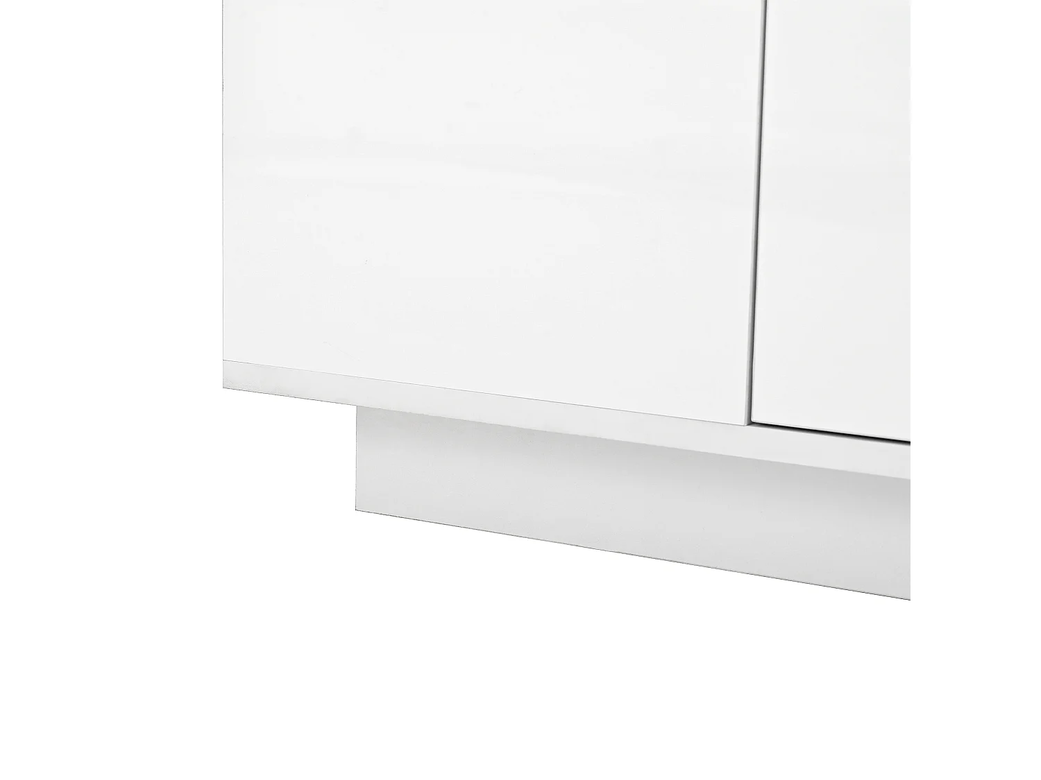 Table basse blanche - Table basse avec éclairage LED et 2 tiroirs - plateau en verre