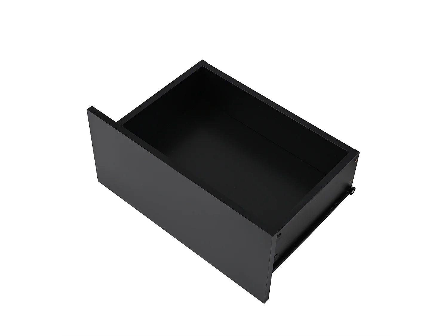 Moderner rechteckiger Couchtisch – Couchtisch mit 2 Schubladen und LED-Beleuchtung – glänzende Platte – schwarz