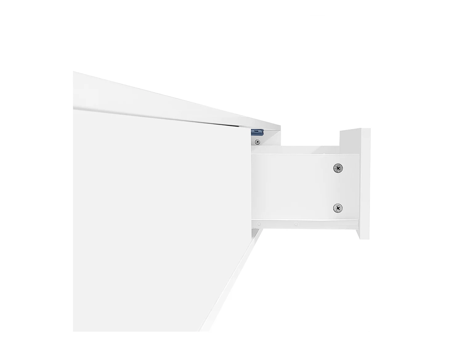 Table basse moderne brillante - Table basse avec 2 tiroirs et éclairage LED - blanc