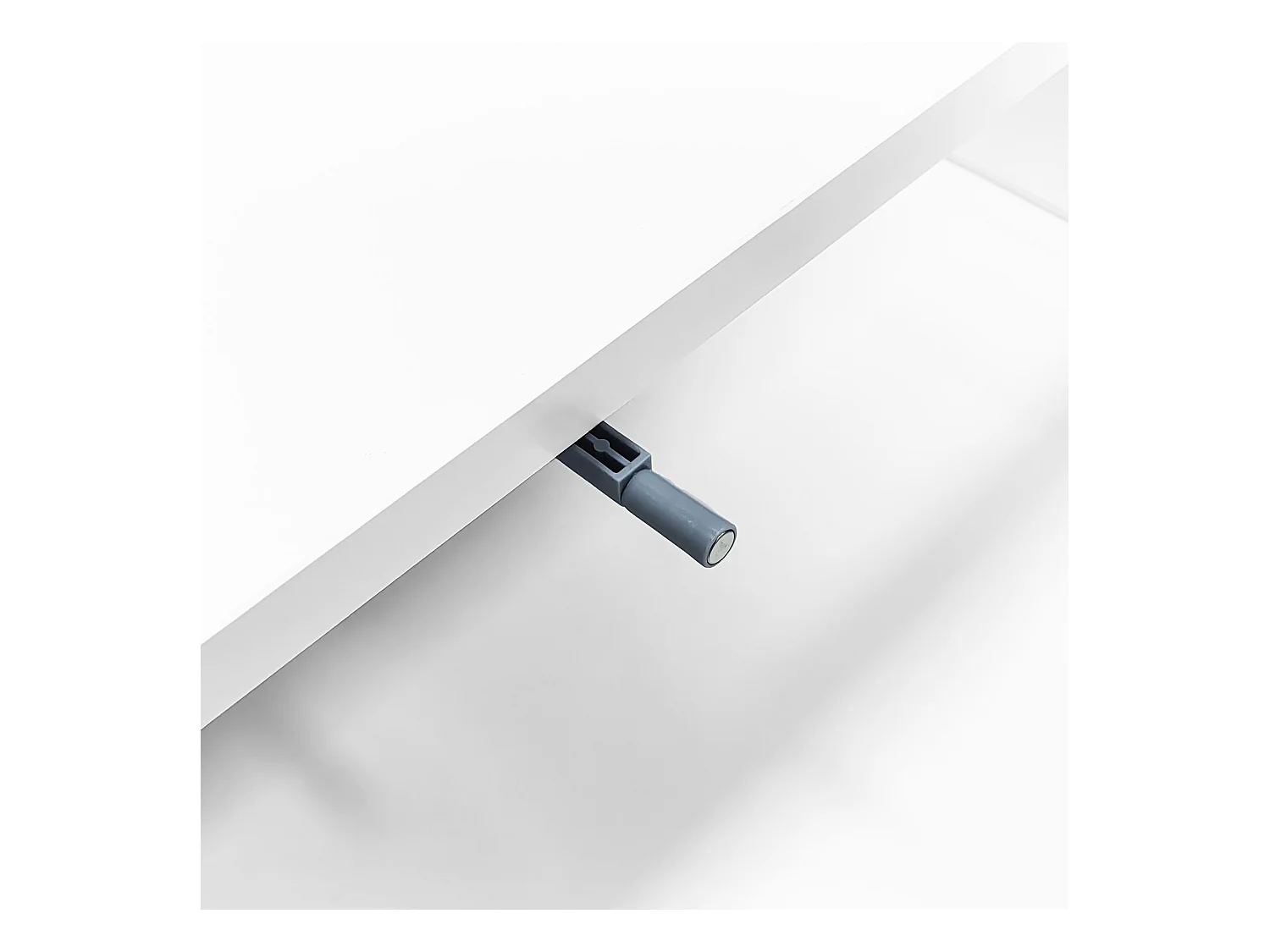 Table basse moderne brillante - Table basse avec 2 tiroirs et éclairage LED - blanc