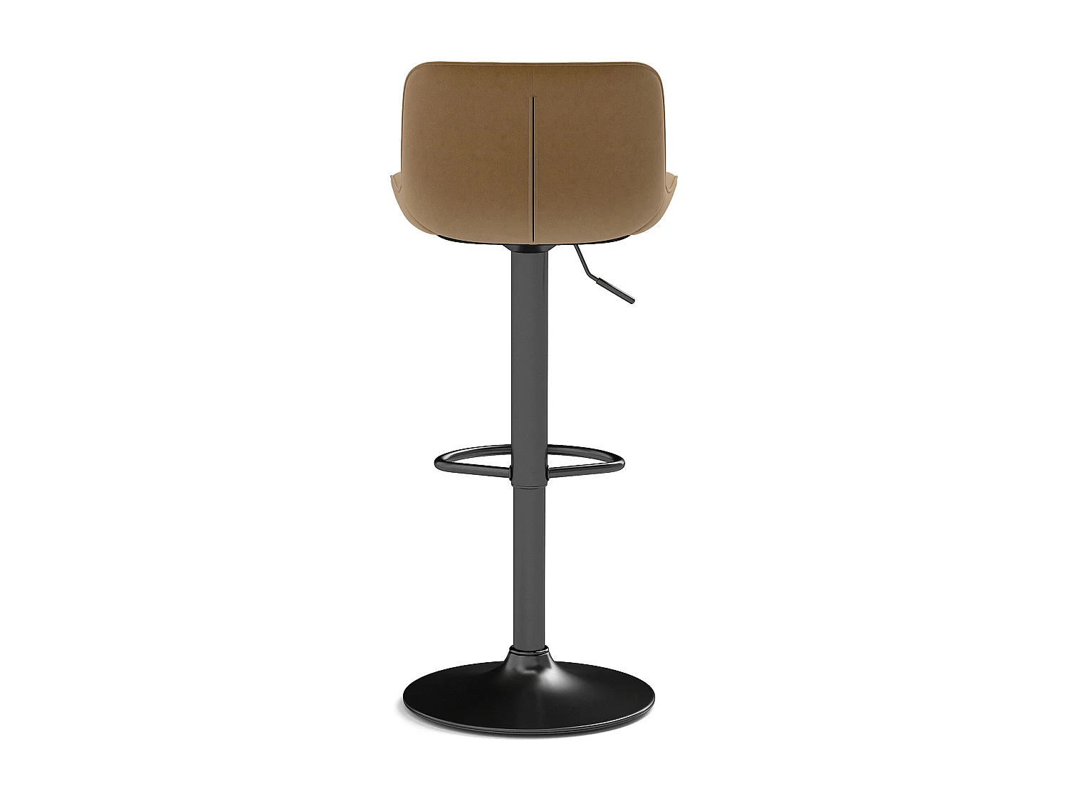 Lot de 2 tabourets de bar pivotants - hauteur réglable et pivotant à 360° - velours marron