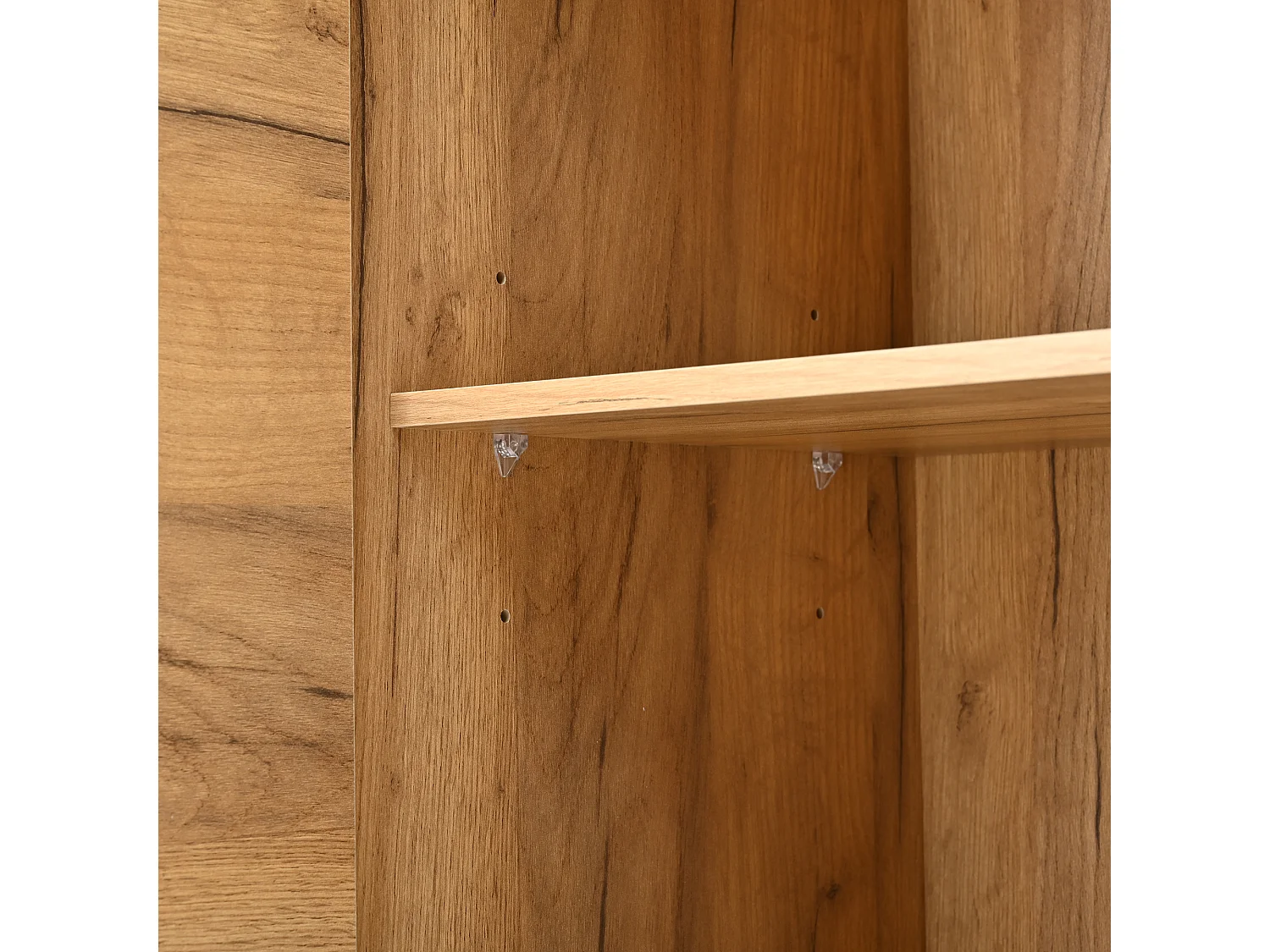 Houten dressoir - Dressoir met 2 deuren en 4 laden - holle houten lattenconstructie - vijf zwarte houten poten